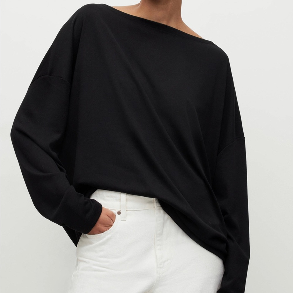 ALL SAINTS RITA TEE SIZE LARGE BLACK NWT